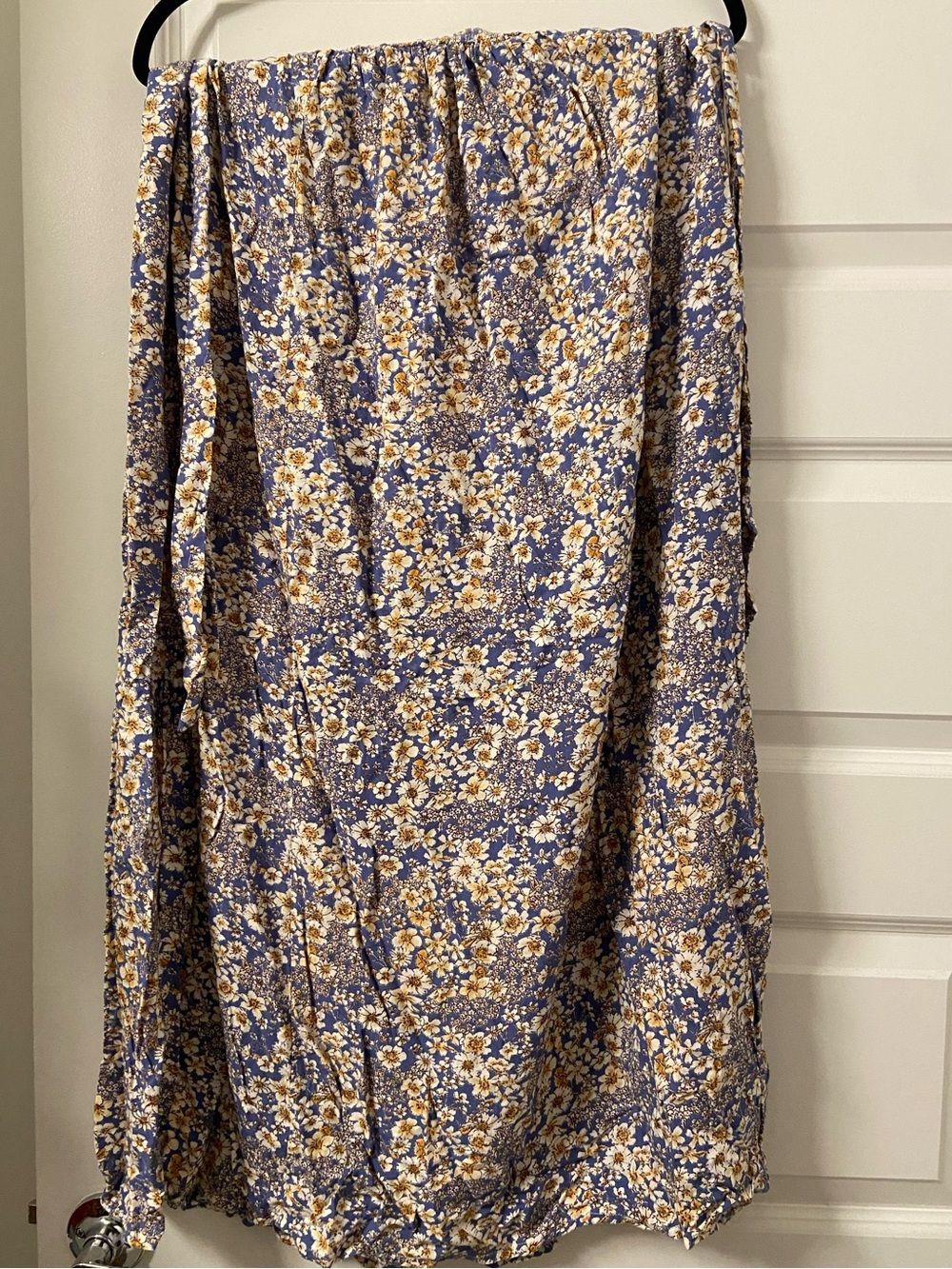 Patrons of Peace Blue and Cream Floral Maxi Skirt